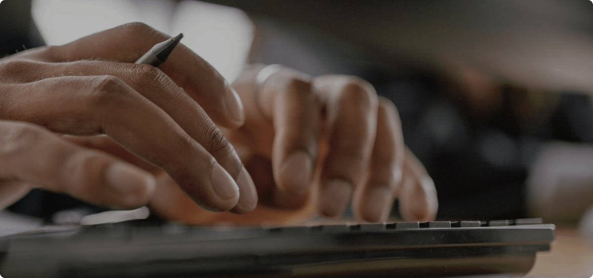 Typing on a keyboard