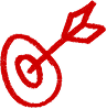 8 West Consulting sketch of a small target hit by an arrow.