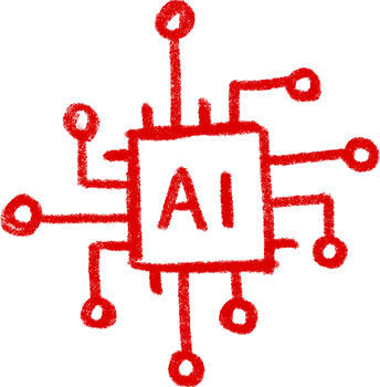 8 West Consulting sketch of an artificial intelligence network looking like a microchip