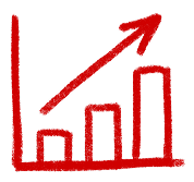 8 West Consulting geometric shapes sketch of big bars chart representing insights, business data, and intelligence