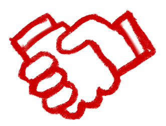 8 West Consulting sketch of a handshake
