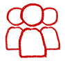 8 West Consulting sketch of a small group of users icons representing a group of people