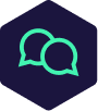 Icon of two chat bubbles representing Customer Service and Agent Support.