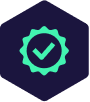 Icon of a gear and a checkmark representing management.
